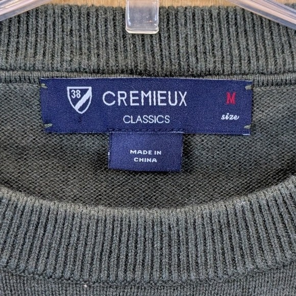 Cremieux Classics Sweater Mens Medium Green Mallard Duck Pima Cotton Cashmere - Picture 3 of 9